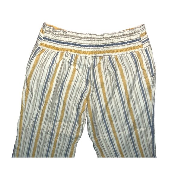 Est. 1946 Striped Linen-Blend Cropped Pants Sz 18/20 (2XL) Elastic Waistband Mul - Picture 9 of 9